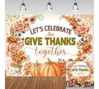 Happy Thanksgiving Day Backdrop Fall Pumpkin Harvest Maple Leaf Background Autumn Thanksgiving Friendsgiving Theme Party Decorations Banner Photo Props (7x5FT（210x150cm）)