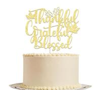 Happy Thanksgiving Day Cake Topper，Pumpkin Baby Shower/Fall Harvest/Maple/Thanksgiving Theme Party Decorations Supplies (Thanks bless-4)