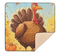 Happy Thanksgiving Day Large Sturdy Baby Activity Play Mat for Floor Portable Baby Kick Crawling Mat for Babies Infants Toddlers, 50'' x 50''