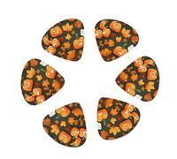 Happy Thanksgiving Day Pumpkin print Guitar Picks 12PCS Mixed Gauges(0.46/0.71/0.96mm) with Case, for Guitar/Ukulele