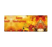 Happy Thanksgiving Extra Large Desk Pad,Non-Slip Rubber Base Mat, for Keyboard, Mouse and Desk Protection