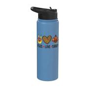 Happy Thanksgiving Family Lovers Thankful Blessed Grateful Stainless Steel Insulated Water Bottle