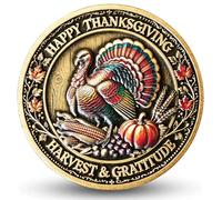Happy Thanksgiving Harvest Gratitude Lucky Coin 1.57"