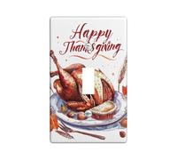Happy Thanksgiving Light Switch Cover Plates/Outlet Covers, Autumn Harvest Turkey for Wall Accents, Thermoplastic Wall Plates, Seasonal Decor Single Toggle