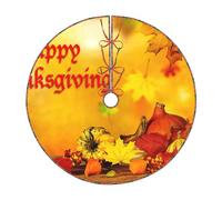 Happy Thanksgiving Print Christmas Tree Skirt,Holiday Decoration,Suitable For Traditional Farmhouse Christmas Tree Mat