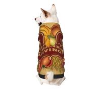 Happy Thanksgiving Print Dog Hoodie Sweatshirt For Small Dogs, Warm, Soft And Breathable Pet Clothes, Easy To Wear Jumper For Winter And Fall Warm