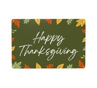 Happy Thanksgiving quote slogan sign, autumn Thanksgiving home decoration, fall signs maple leaf metal tin sign poster, holiday decoration gift for family and friends 12x8 inhces