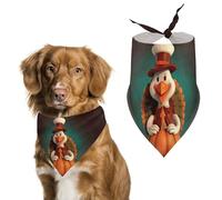 Happy Thanksgiving Turkey Dog Bandana Washable & Adjustable Triangle Scarf, Breathable Pet Scarf for Small Medium Large Pets, Cute Fashion Pet Accessory
