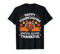 Happy Thanksgiving Turkey Grateful Blessed Thankful Value Graphic T-Shirt