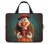 Happy Thanksgiving Turkey Laptop Sleeve Ultra-Thin, Lightweight & Waterproof 15inch Laptop Bags, Durable Neoprene Material, Portable Protective Computer Bag with Hand Strap