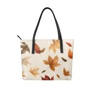 Happy Thanksgiving Vegan Leather Handbag for Women Fall Maple leaves Tote Bag with Top Handle, Large Shoulder Purse for Everyday Work Travel
