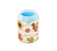 Happy Thanksgiving Yellow Striped Pattern Portable Dog Cleaner Washer and Massager Silicone Brush Soft Feet Bathing Brush Suitable for Small, Medium, Large Breed Dogs cepillos para perros