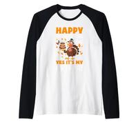 Happy Thanksgiving Yes Its My Birthday Turkey Men Women Kids Raglan Baseball Tee