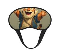 Happy Tiger Blackout Sleep Mask for Travel Meditation Yoga Light Comfort Eye Mask with Elastic Strap