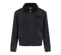 Happy Tiger Embroidered Utility Fleece Jacket in Japanese Denim, male, Kenzo, Denim Jackets, Black, XL, Jackets XL