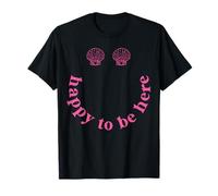 Happy to Be Here Summer Beach Vacation Cruise Preppy Shells T-Shirt