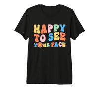 Happy to See Your Face Retro Teacher Life Back to School Premium T-Shirt