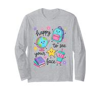 Happy to See Your Face School Welcome Crayon Long Sleeve T-Shirt