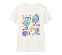 Happy to See Your Face School Welcome Crayon Premium T-Shirt