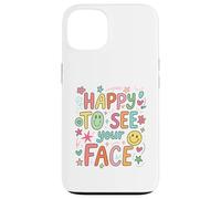 Happy To See Your Face Teacher Hand Drawn Colorful Doodle Case for iPhone 13