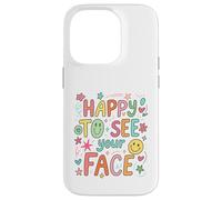Happy To See Your Face Teacher Hand Drawn Colorful Doodle Case for iPhone 14 Pro