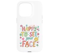 Happy To See Your Face Teacher Hand Drawn Colorful Doodle Case for iPhone 15 Pro