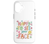 Happy To See Your Face Teacher Hand Drawn Colorful Doodle Case for iPhone 16