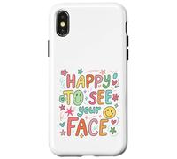 Happy To See Your Face Teacher Hand Drawn Colorful Doodle Case for iPhone X/XS