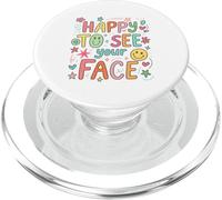 Happy To See Your Face Teacher Hand Drawn Colorful Doodle PopSockets PopGrip for MagSafe