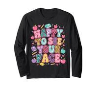 Happy to See Your Face Teacher Womens Tie Dye Leopard Long Sleeve T-Shirt