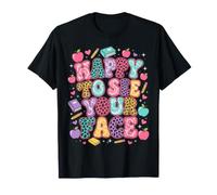 Happy to See Your Face Teacher Womens Tie Dye Leopard T-Shirt
