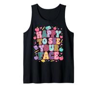 Happy to See Your Face Teacher Womens Tie Dye Leopard Tank Top
