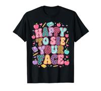 Happy to See Your Face Teacher Womens Tie Dye Leopard Value Graphic T-Shirt