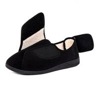 Happy Touch Diabetic Adjustable Slippers for Women, Regular & X-Wide Widths, Dual Velcro House Shoes for Swollen Feet, Wide Feet, Edema, Neuropathy & Arthritis, Memory Foam, Non-Slip Indoor Outdoor