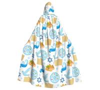 Happy Traditional Jewish Passover Halloween Witch Cloak Unisex Hooded Cloak For Festive Party Costume