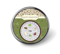Happy Traditional Passover Pins,Circular Button Badges for Backpacks Brooches