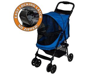Happy Trails No-Zip Pet Stroller - Sapphire Blue