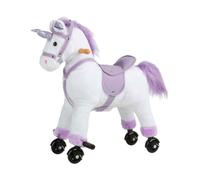 Happy Trails Ride on Horse Unicorn, White/Purple, 21.5” x 9” x 32.5”