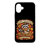 Happy Trashgiving Fall Feast Specialist Raccoon Art Case for iPhone 16 Plus