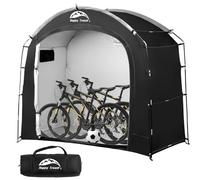 Happy Travel Bike Storage Tent Shed,Large Outdoor Waterproof Bicycle Covers Shelter with Window for 2/3 Bikes,Oversized Outside Portable Sheds for Lawn Mower,Garden Tools (Black)