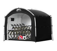 Happy Travel Bike Storage Tent Shed, Outdoor Waterproof Bicycle Covers Shelter with Window for 2/4/6/8 Bikes,Oversized Outside Portable Sheds for Lawn Mower,Garden Tools (Black)