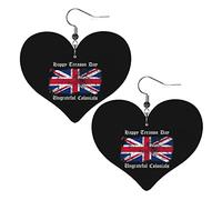 Happy Treason Day Ungrateful Colonials Leather Earrings For Women Dangle Earring Drop Heart Pendant With Hook Gifts For Adult Girl