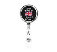 Happy Treason Day Ungrateful Colonials Retractable Badge Holder Reel Clip Id Card Holder forNurse Student Office Worker