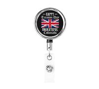 Happy Treason Day Ungrateful Colonials Retractable Badge Holder Reel Clip Id Card Holder forNurse Student Office Worker