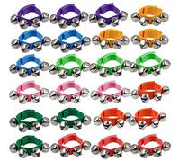 Happy Trees Band Wrist Bells, 9" Wrist Shaking Jingle Bells, Adjustable Ankle Bell Toys for Kids, 24 Pcs