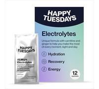 Happy Tuesdays Electrolytes | Rehydration & Recovery Electrolyte Powder | Hydration Sachets for Energy & Focus Support | Ideal for Late Nights, Busy Days & Festivals | Lemon Flavour | 12 Sachets