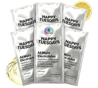 Happy Tuesdays Electrolytes | Rehydration & Recovery Electrolyte Powder | Hydration Sachets for Energy & Focus Support | Ideal for Late Nights, Busy Days & Festivals | Lemon Flavour | 6 Sachets