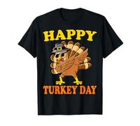 Happy Turkey Day Cute Little Pilgrim Gift Thanksgiving T-Shirt