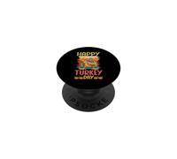 Happy Turkey Day Cute Little Pilgrim Thanksgiving PopSockets Adhesive PopGrip