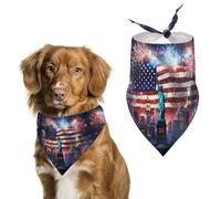 Happy U.S.A Independence Day Pet Triangle Bandana Soft Puppy Scarfs Dog Cat Gifts for Small Medium Pets